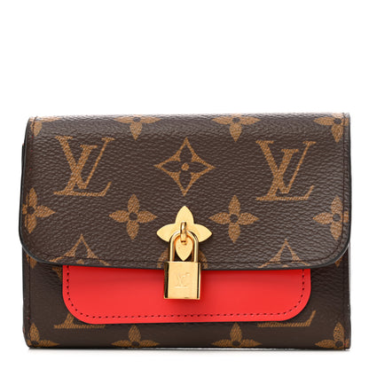 Louis Vuitton Monogram Flower Lock Compact Wallet Coquelicot 1 of 11