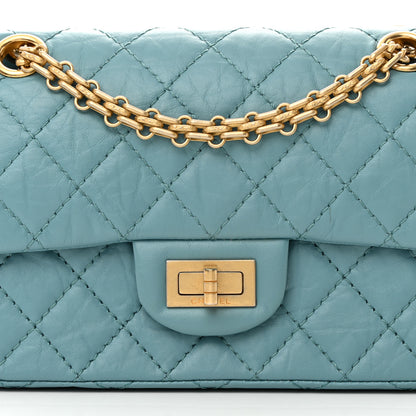 Chanel Aged Calfskin Quilted 2.55 Reissue Mini Flap Blue 8 of 11