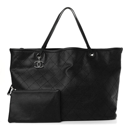 Chanel Grained Calfskin Large Shopping Fever Tote Black 1 of 10