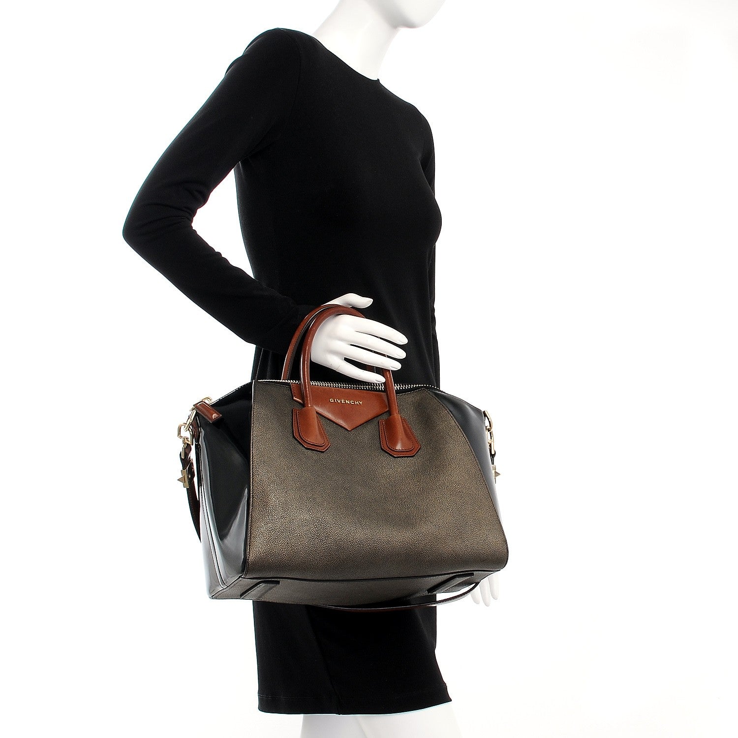 Givenchy Patent Calfskin Stingray Embossed Medium Tri-Color Antigona 3 of 20