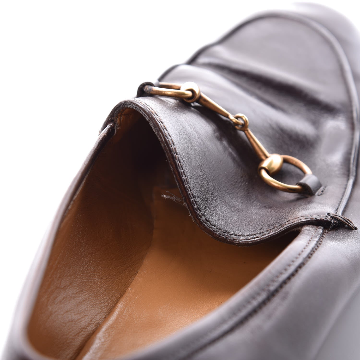Gucci Calfskin Womens Jordaan Loafers 40.5 Fondente Brown 10 of 20