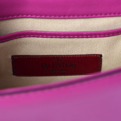 Valentino Garavani Vitello Mini Glam Lock Rockstud Flap Fuxia 8 of 9