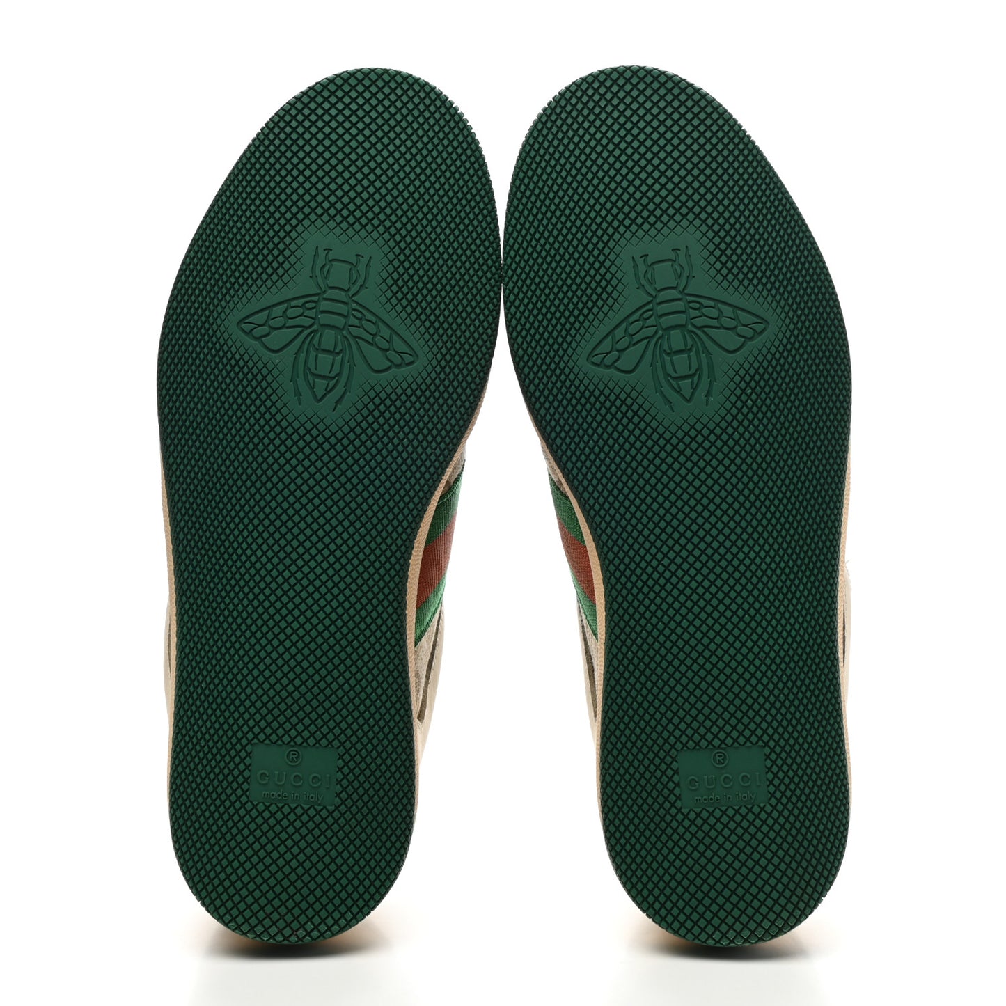 GG Monogram Nubuck Web Womens Screener Sneakers 35.5 New Sand Dusty Milk Vintage Green