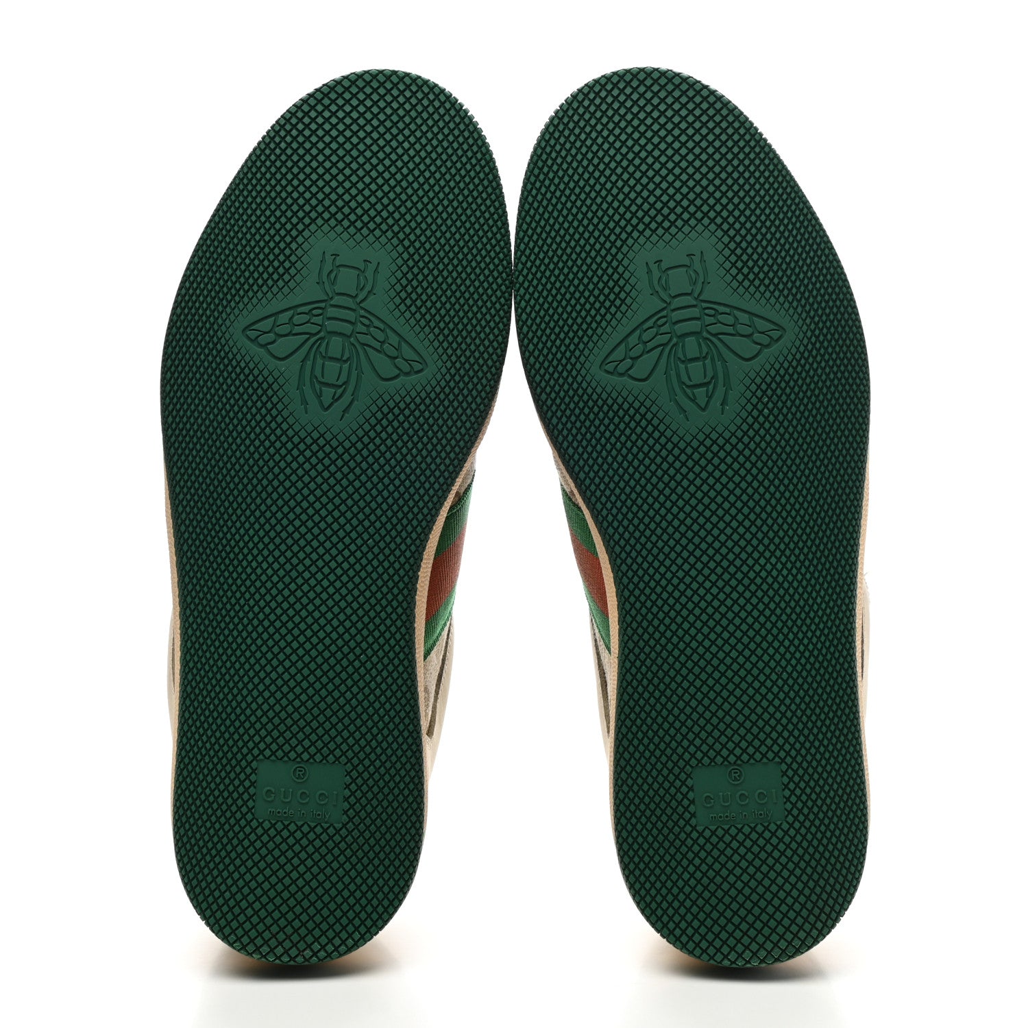 Gucci GG Monogram Nubuck Web Womens Screener Sneakers 35.5 New Sand Dusty Milk Vintage Green 5 of 11