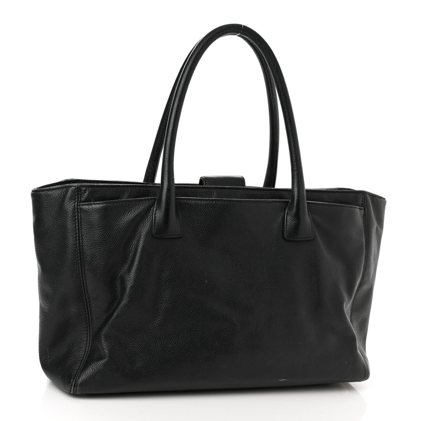 Calfskin Cerf Executive Shopper Tote Black