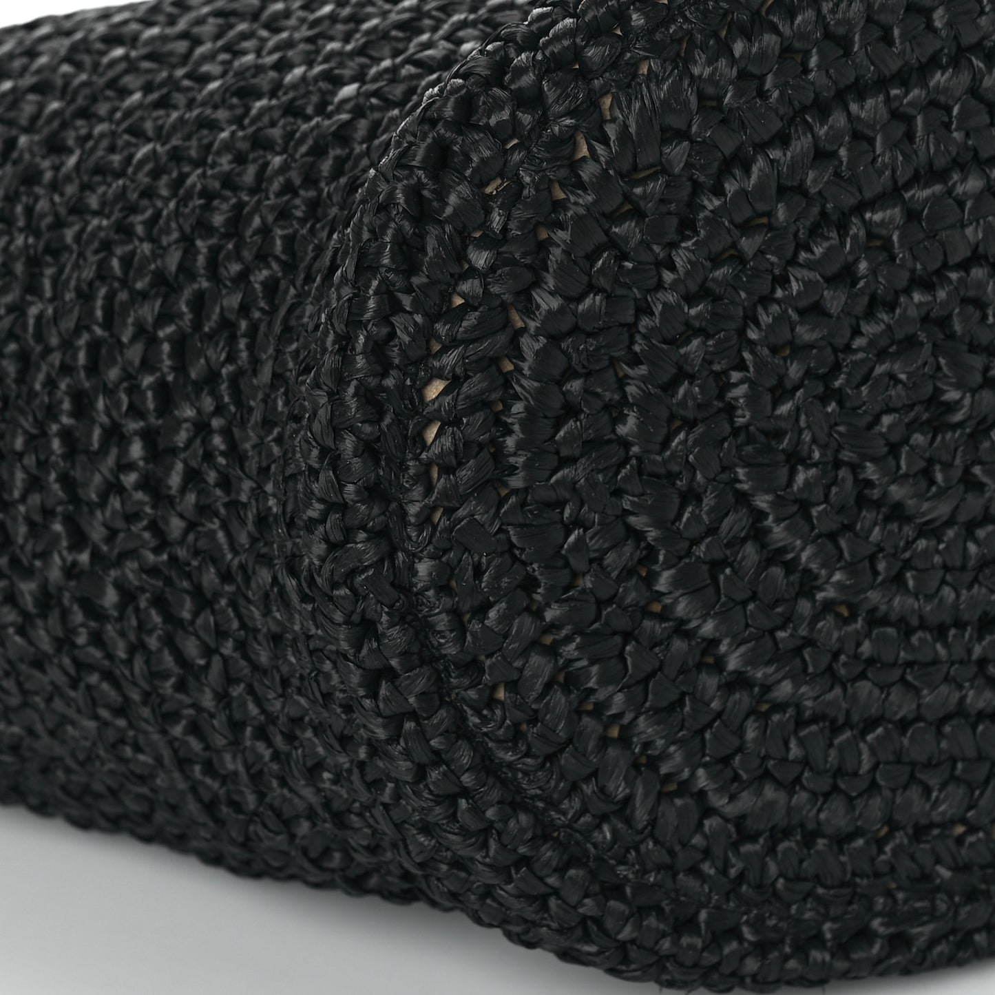 Raffia Large Striped Falabella Tote Bag Black