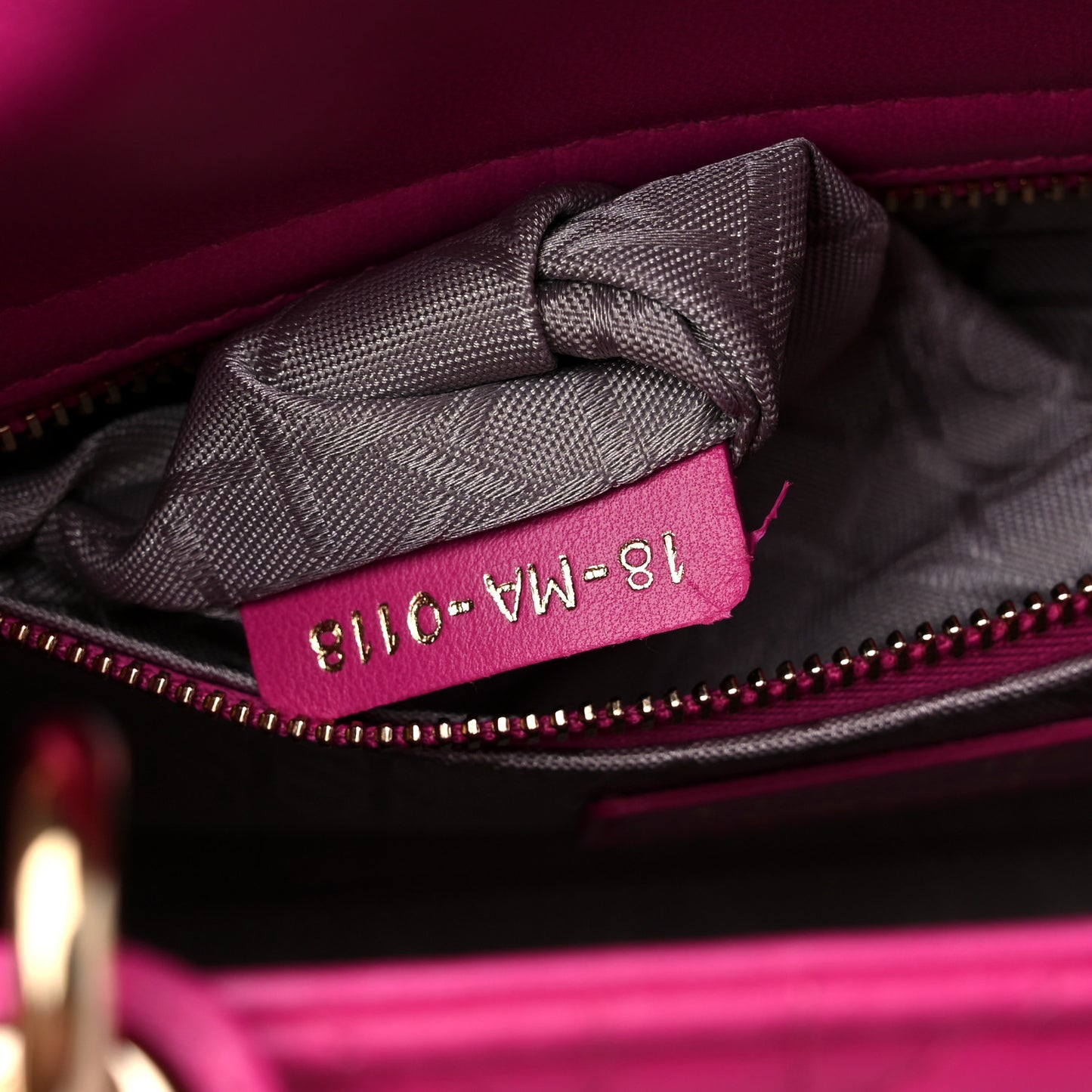 Lambskin Cannage Small Lucky Badges My Lady Dior Magenta