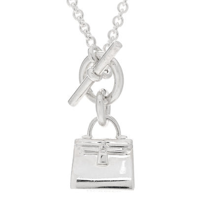 Hermes Sterling Silver Kelly Charm Pendant Necklace 4 of 5