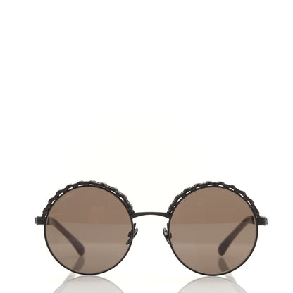 Chanel Metal Calfskin Round Chain Sunglasses 4265-Q Brown 2 of 8