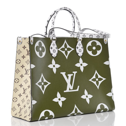 Louis Vuitton Monogram Giant Onthego GM Kaki Beige 4 of 11