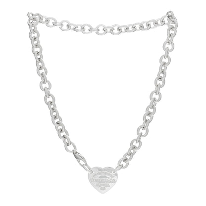 Tiffany Sterling Silver Return to Tiffany Heart Tag Choker Necklace 3 of 4