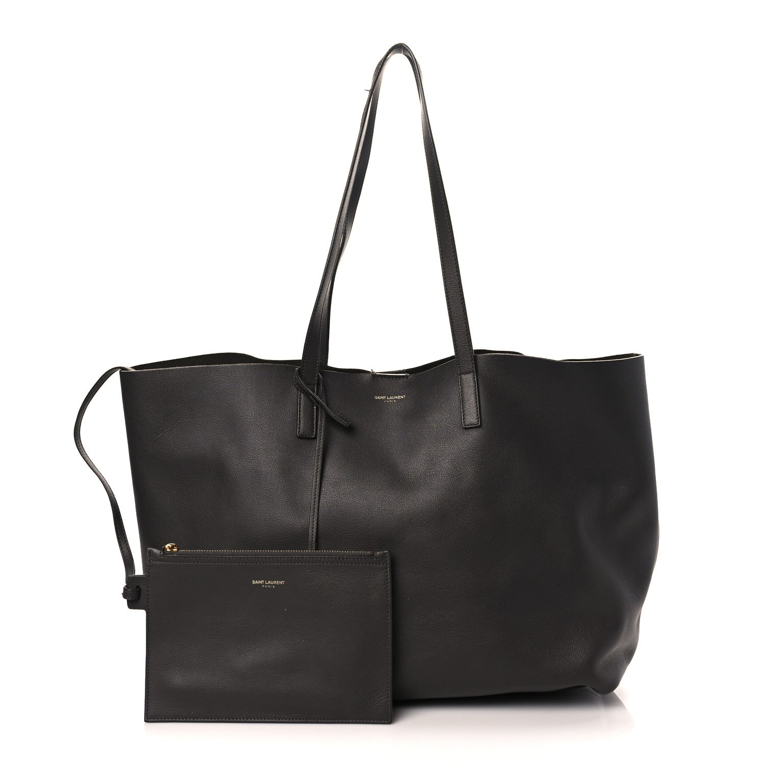 Saint Laurent Calfskin Large Shopping Tote Dark Grey 1 of 11