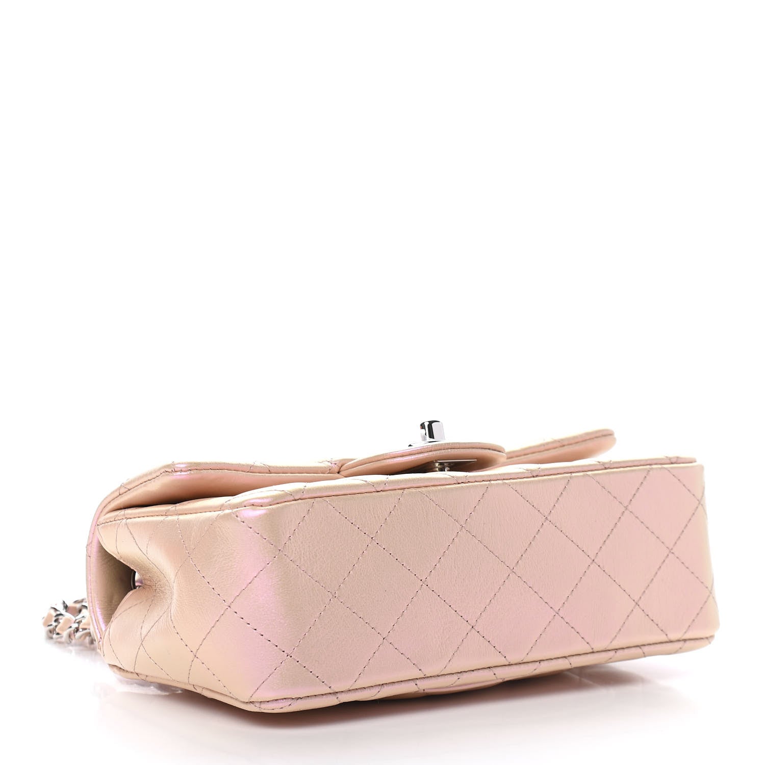 Chanel Iridescent Calfskin Quilted Mini Rectangular Flap Pink 3 of 8