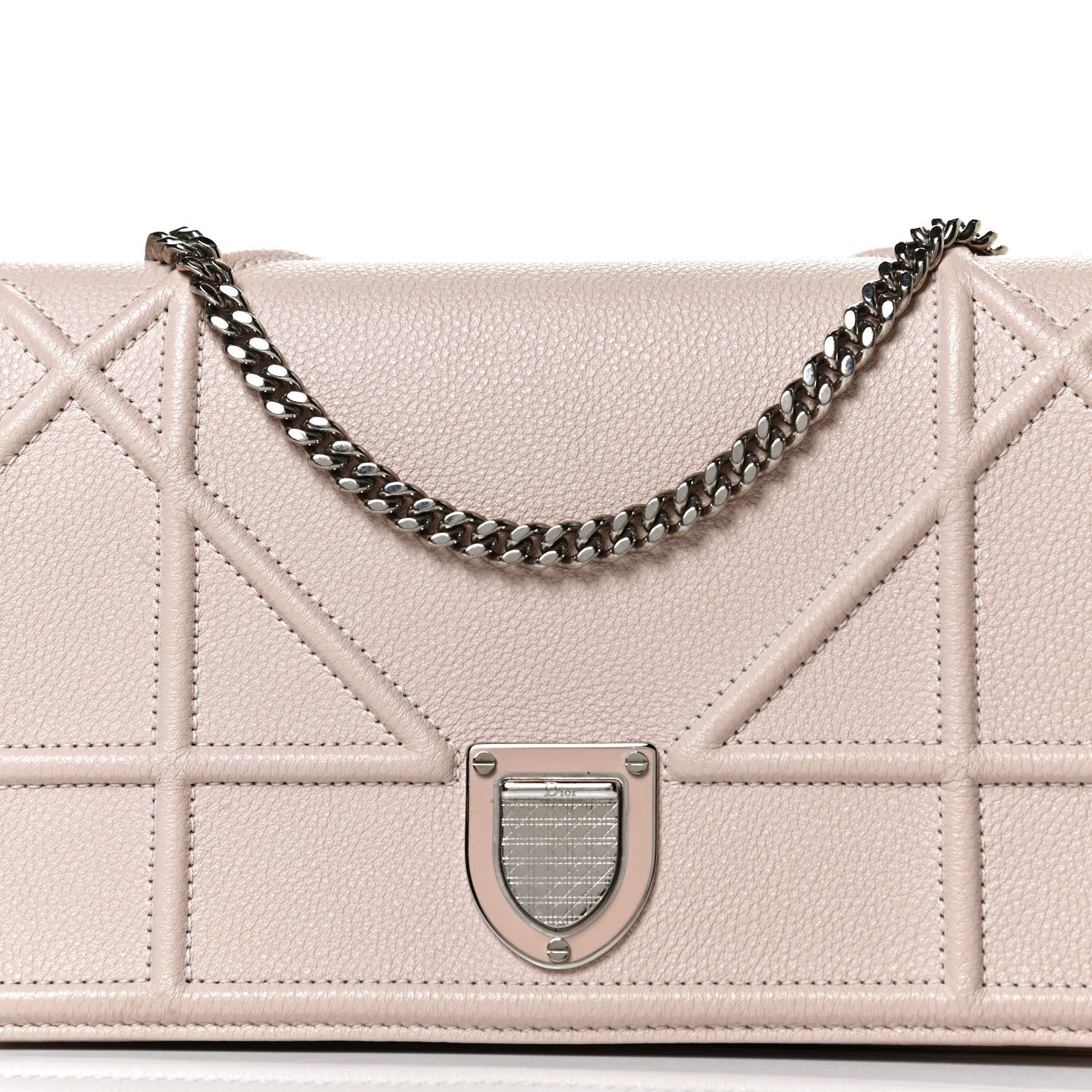 Christian Dior Grained Calfskin Diorama Wallet on Chain Pouch Rose Poudre 7 of 11