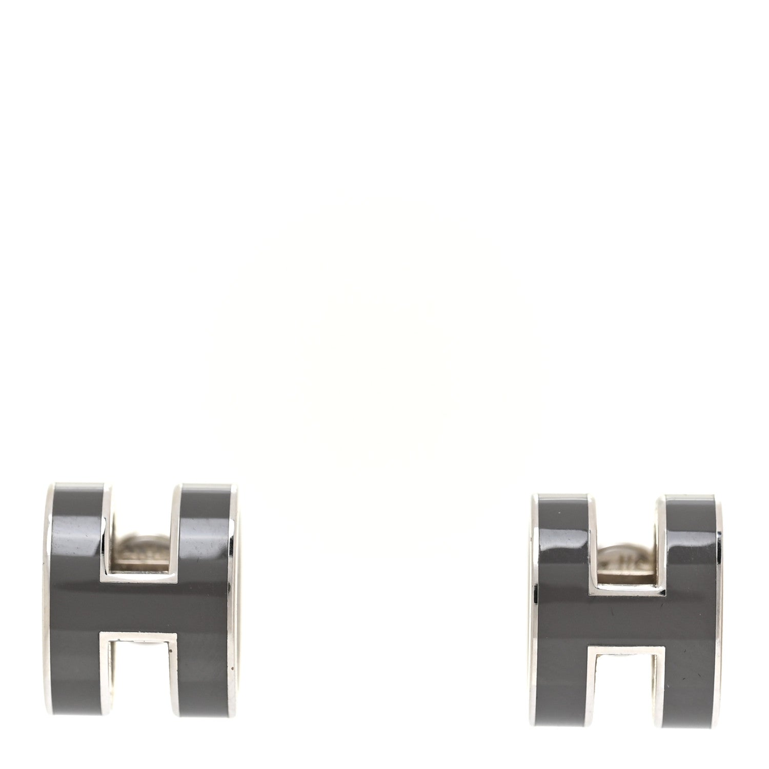 Hermes Palladium Lacquered Pop H Earrings Etain 1 of 7