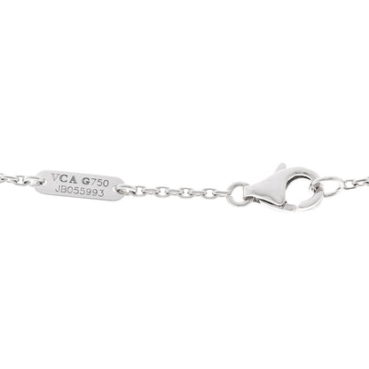Van Cleef & Arpels 18K White Gold Chalcedony Vintage Alhambra Pendant Necklace 4 of 4