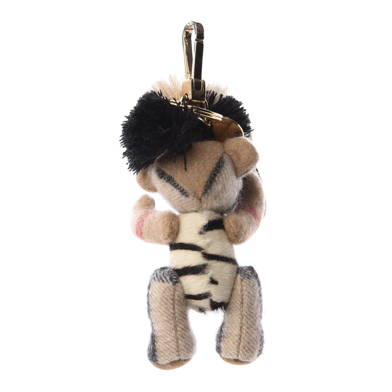 Burberry Cashmere Calf Hair Zebra Print Thomas Bear Keychain Charm 2 of 3