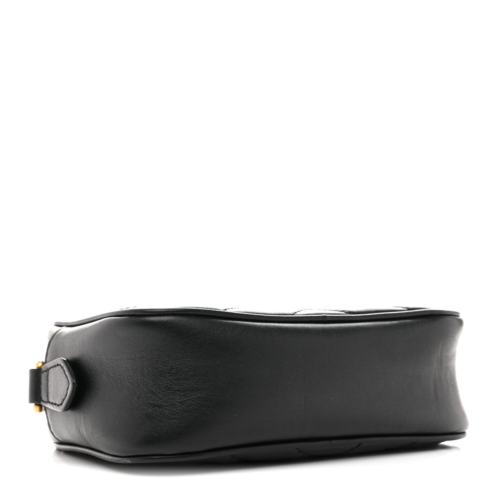 Gucci Calfskin Matelasse Mini GG Marmont Chain Shoulder Bag Black ...