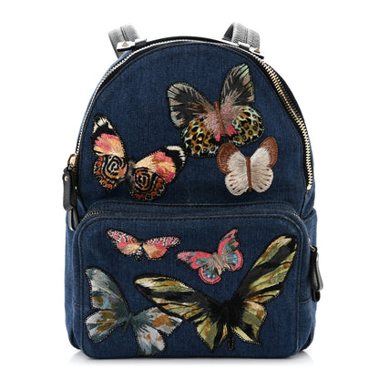 Valentino Garavani Denim Butterfly Backpack Light Denim Multicolor 1 of 8