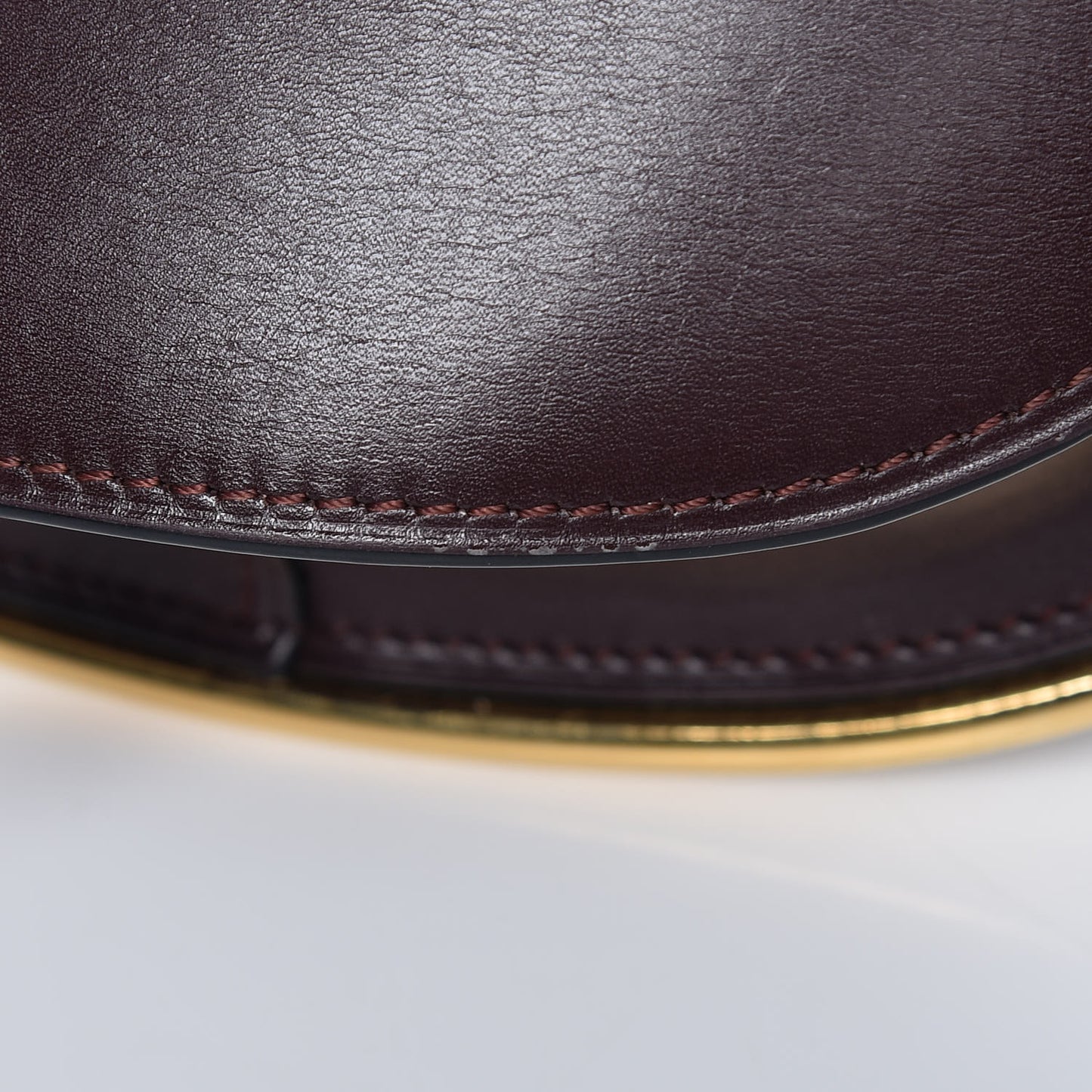 Calfskin Small Metal Gate Crossbody Bag Oxblood