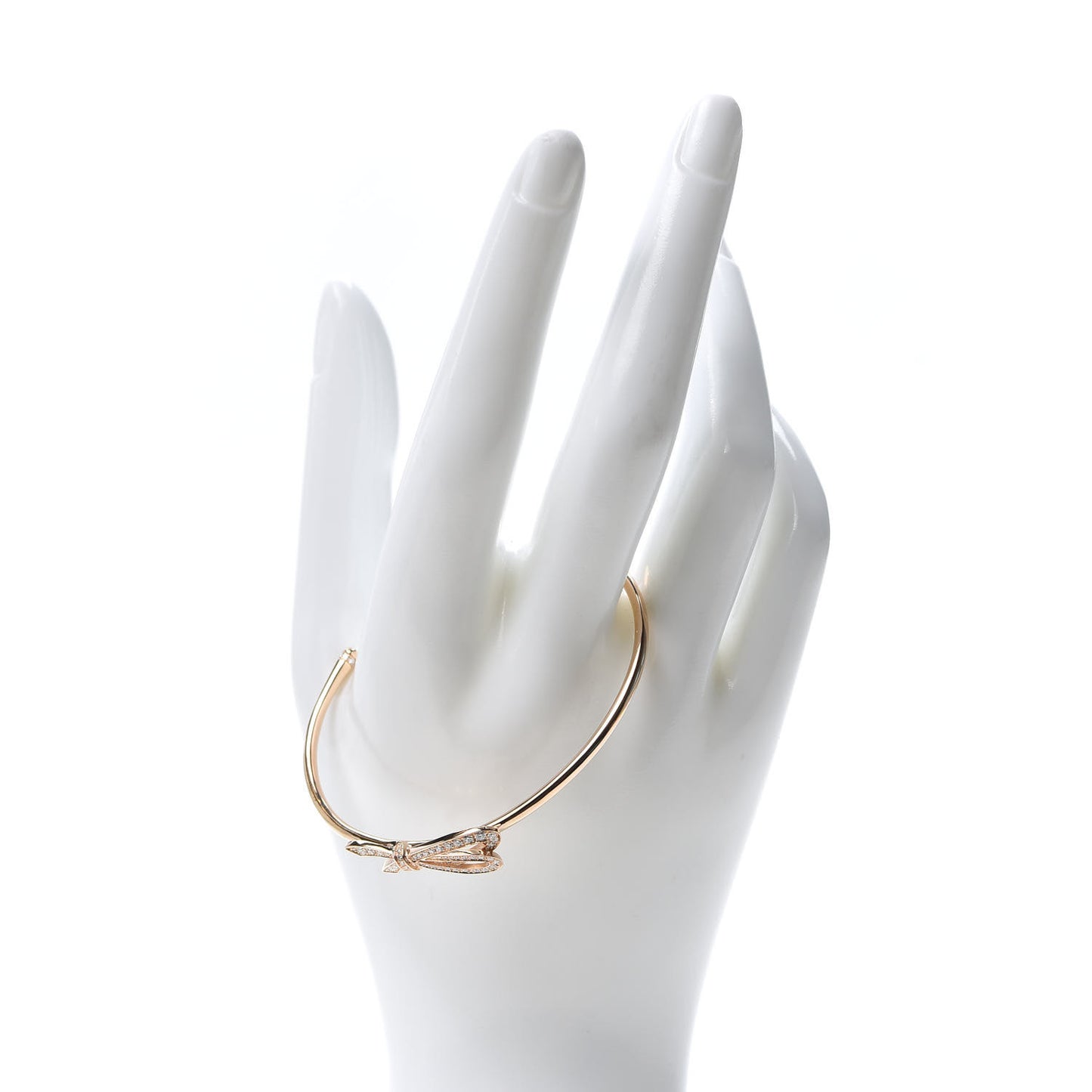 18K Rose Gold Diamond Bow Cuff Bracelet