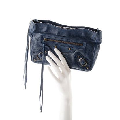 Balenciaga Chevre Classic Hardware Porte Toilette Makeup Clutch Marine 2 of 9