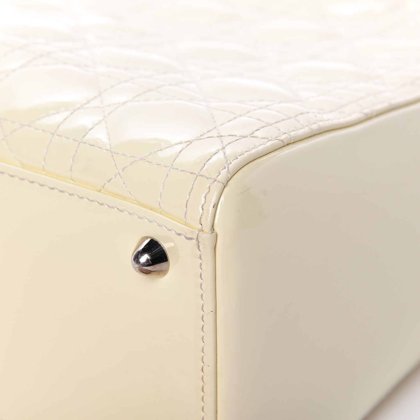 Patent Cannage Large Lady Dior White