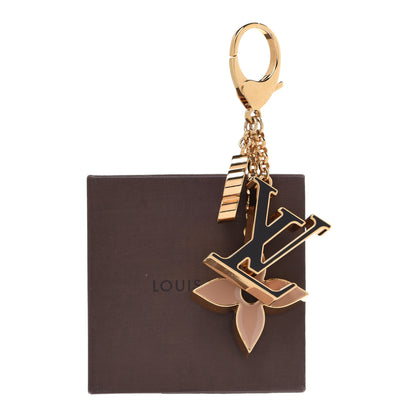 Louis Vuitton Metal Enamel Fleur De Monogram Bag Charm Dore 11 of 12