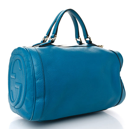 Gucci Calfskin Medium Soho Boston Riviera Blue 3 of 14