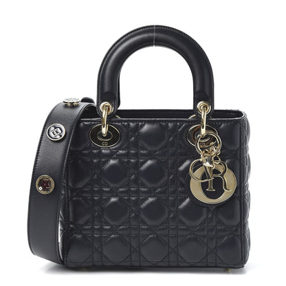 Christian Dior Lambskin Cannage Small Lucky Badges My Lady Dior Navy 1 of 13