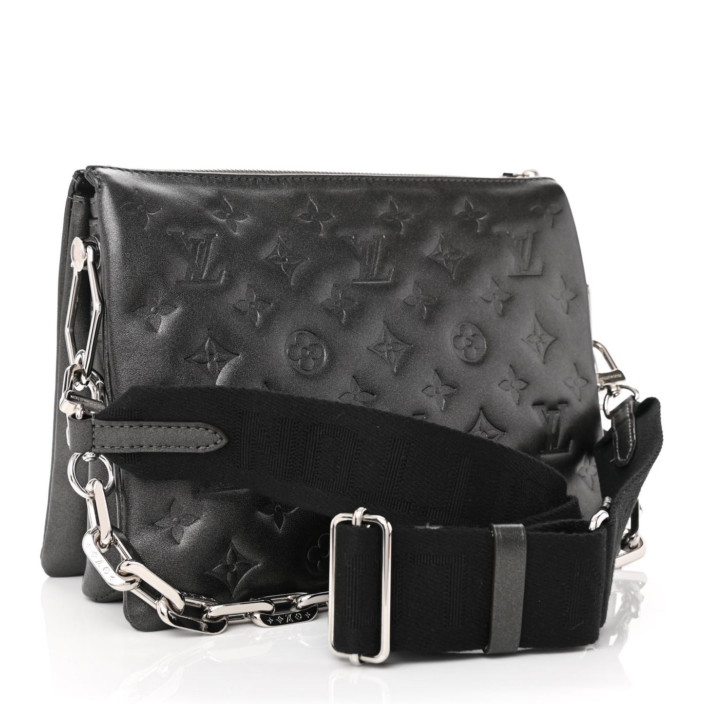 Lambskin Embossed Monogram Coussin PM Anthracite