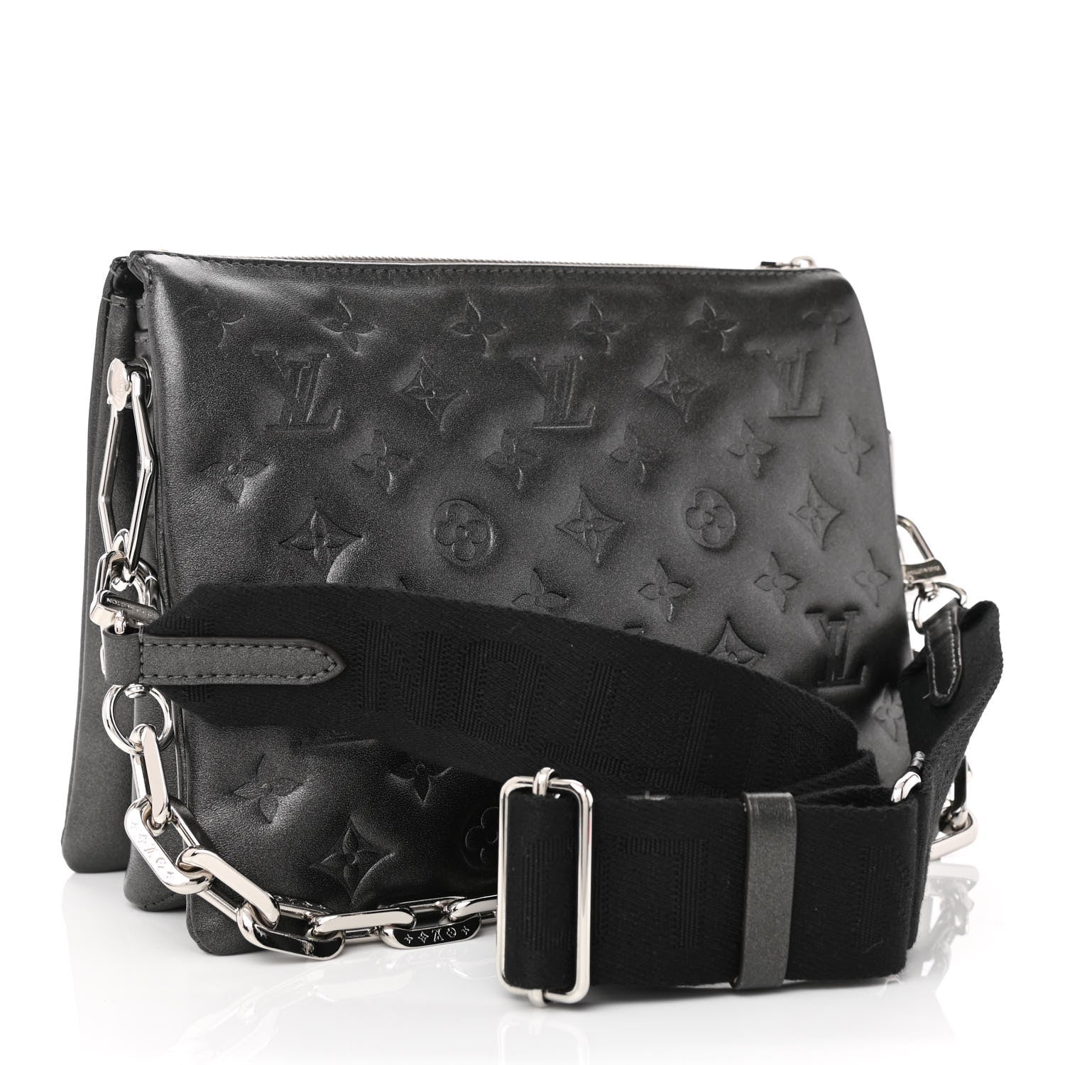 Louis Vuitton Lambskin Embossed Monogram Coussin PM Anthracite 3 of 7