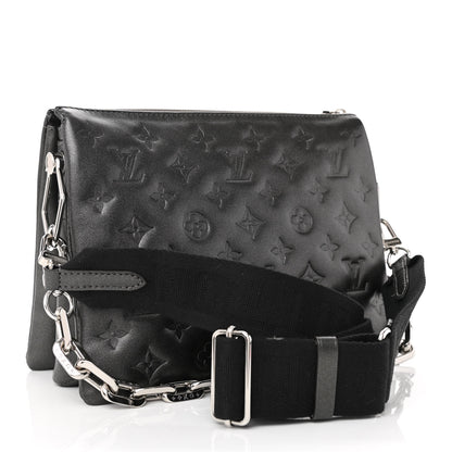 Louis Vuitton Lambskin Embossed Monogram Coussin PM Anthracite 3 of 7
