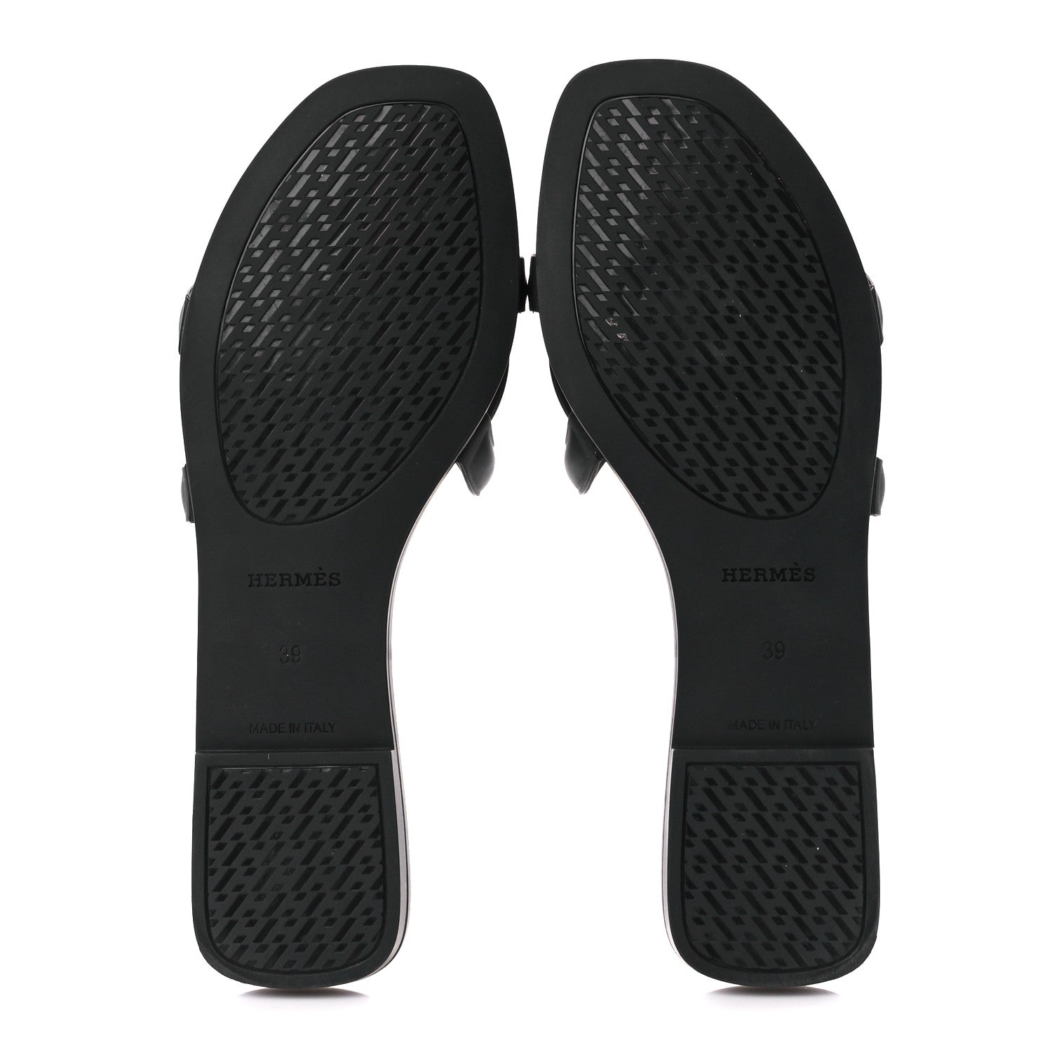 Hermes Rubber Aloha Sandals 39 Black 5 of 10