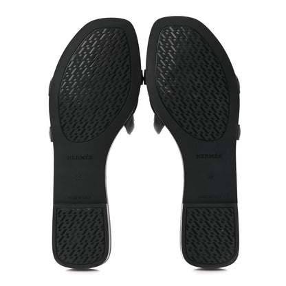 Hermes Rubber Aloha Sandals 39 Black 5 of 10