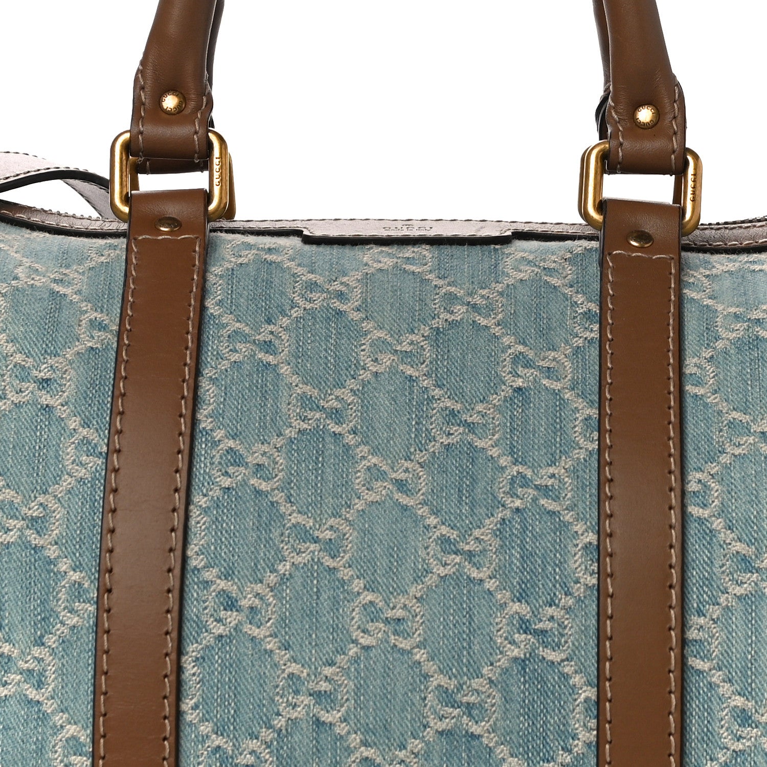 Gucci Denim Monogram Medium Joy Boston Blue 10 of 12