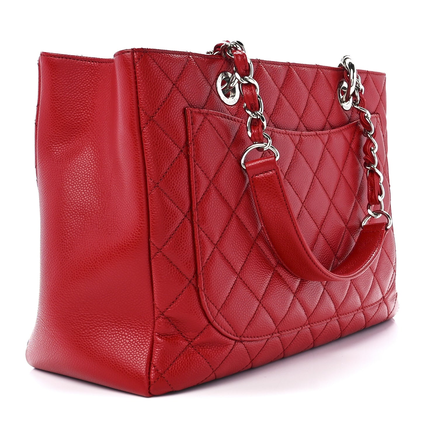 Caviar Quilted Grand Shopping Tote GST Red