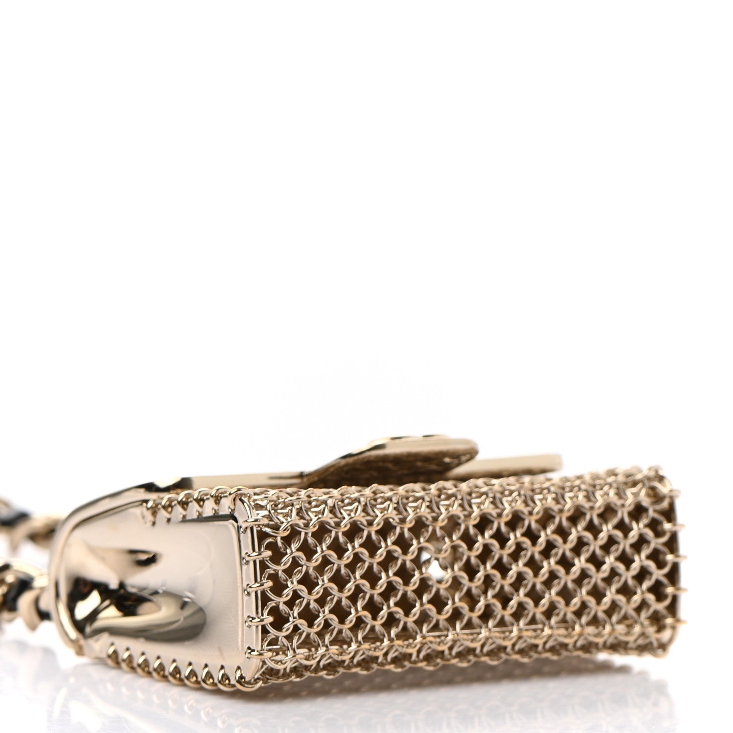 Chanel Metal Lambskin Chain Micro Bag Necklace Gold Black 6 of 6