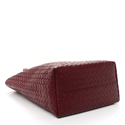 Bottega Veneta Calfskin Intrecciato Large North South Tote Bag Burgundy 5 of 11