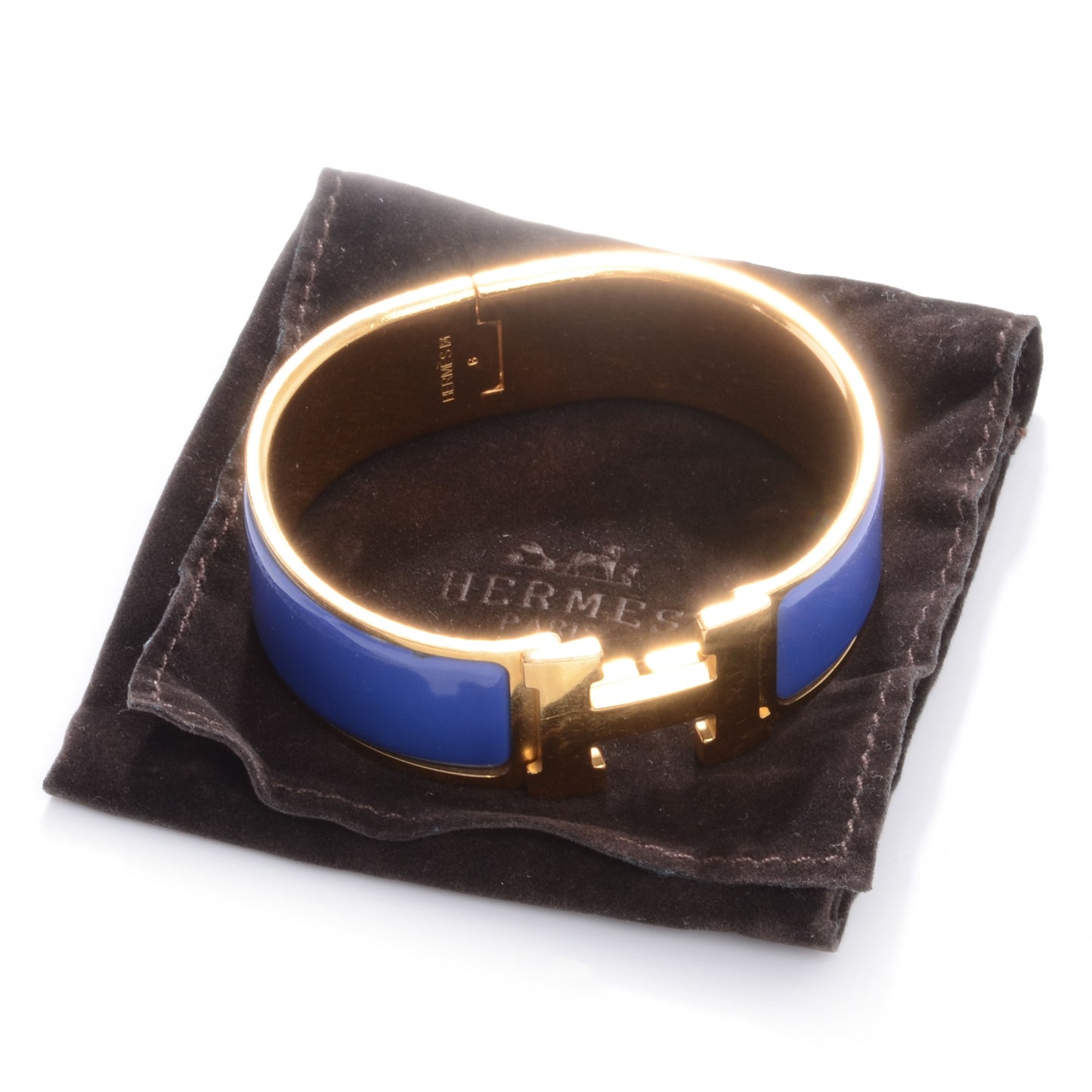 Enamel Clic Clac H Bracelet Wide GM Bleu