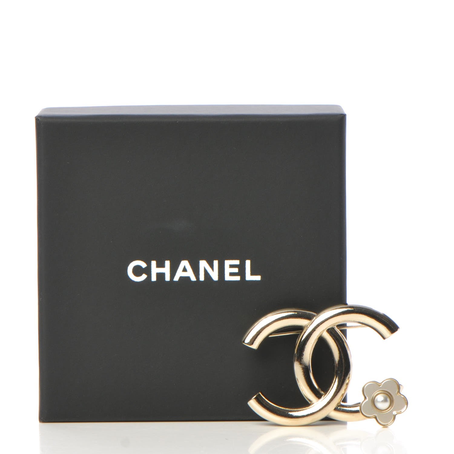 Chanel Metal CC Camellia Brooch Light Gold 5 of 5