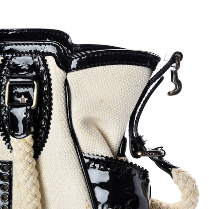 Fendi Canvas Patent Grommet De Jour Tote Natural 9 of 15