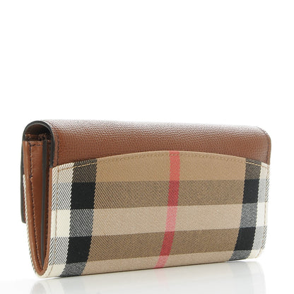 Burberry Grainy Calfskin House Check Continental Wallet Tan 3 of 7