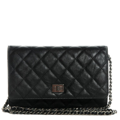 Chanel Aged Calfskin Reissue Wallet On Chain WOC Black 1 of 8