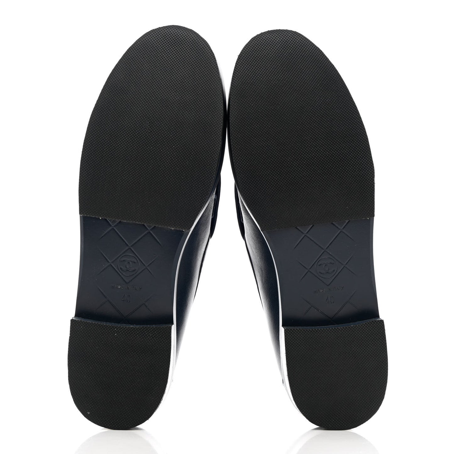 Lambskin Quilted CC Turnlock Loafers 40 Navy