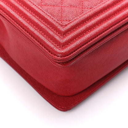 Chanel Caviar Quilted New Medium Boy Flap Dark Red 9 of 10