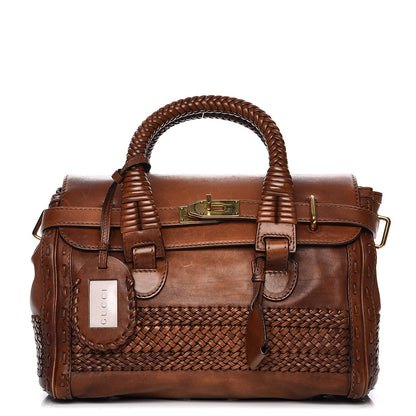 Gucci Calfskin Handmade Medium Top Handle Bag Brown 1 of 16