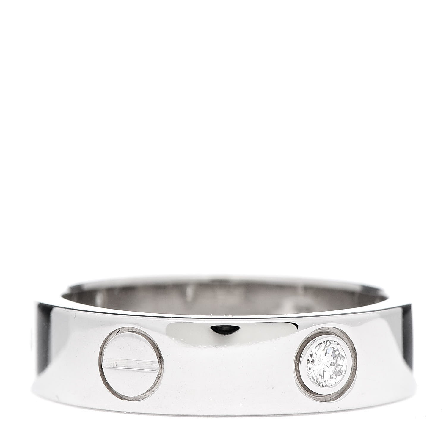 Cartier 18K White Gold 3 Diamond 5.5mm LOVE Ring 56 7.5 3 of 6