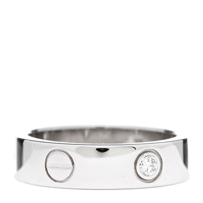 Cartier 18K White Gold 3 Diamond 5.5mm LOVE Ring 56 7.5 3 of 6