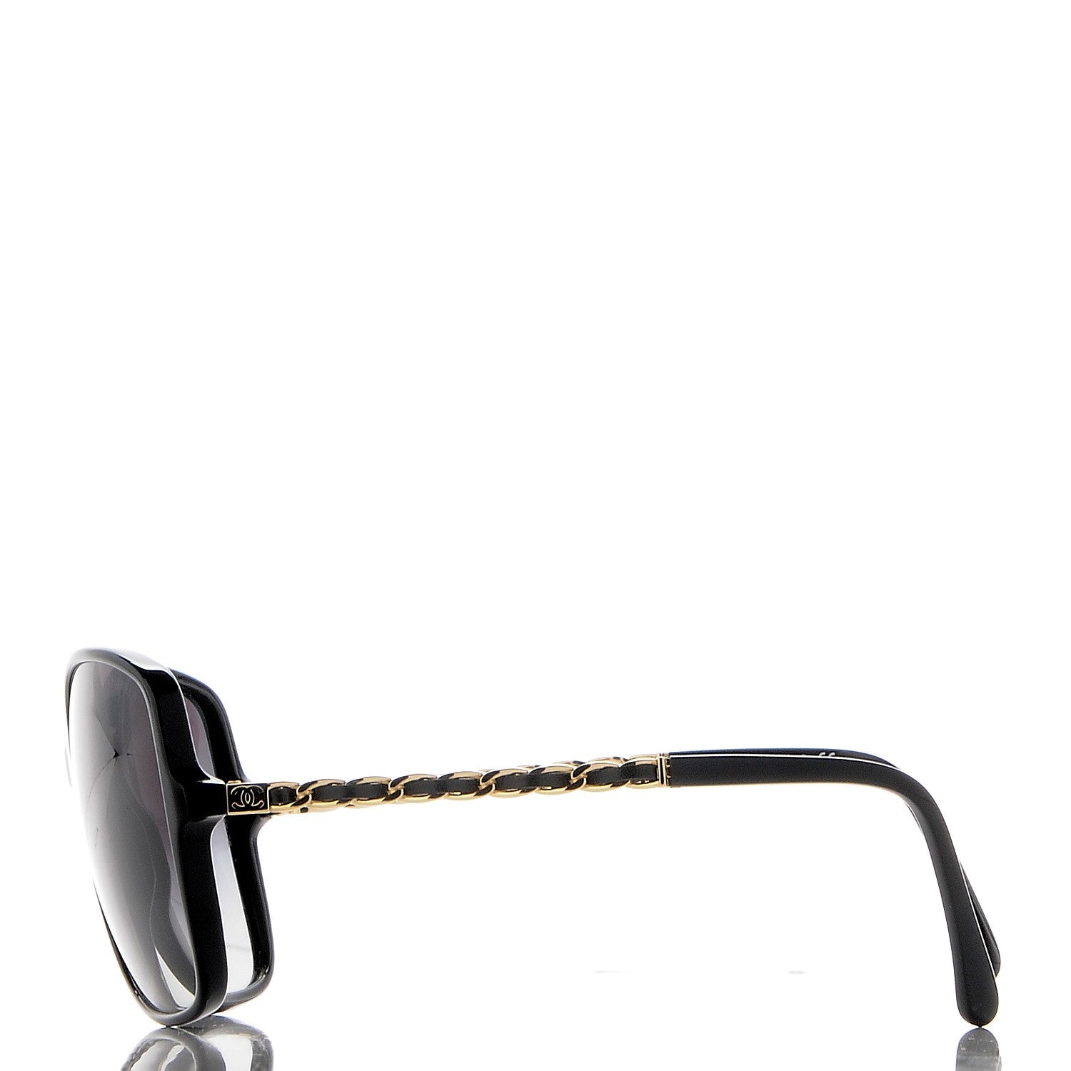Chanel Lambskin Square Chain Sunglasses 5210-Q Black 3 of 9